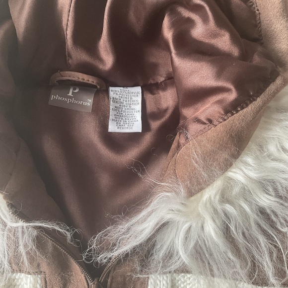 PHOSPHORUS unique Lamb Fur suede sweater jacket - Picture 12 of 12